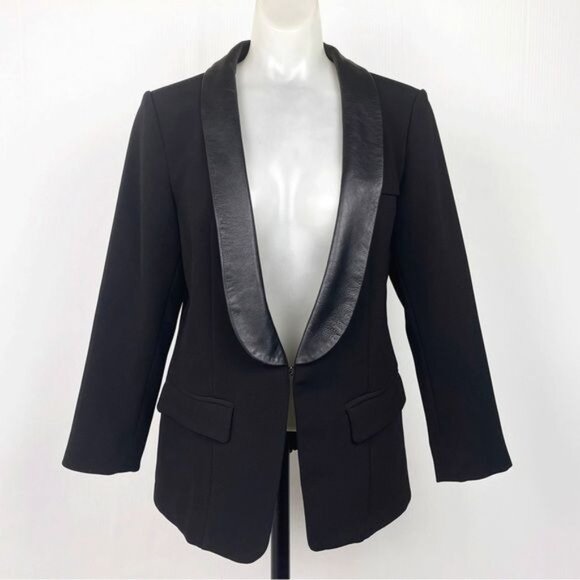 Line & Dot Jackets & Blazers - Line & Dot Leather Trim Tuxedo Blazer Jacket size medium